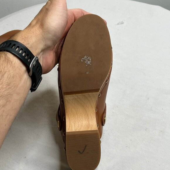 J. Crew Brown Leather Mules with Gold Accents - Picture 10 of 16